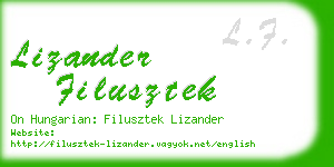 lizander filusztek business card